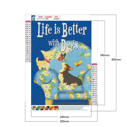 Life Is Better With Dog | Diamond Painting