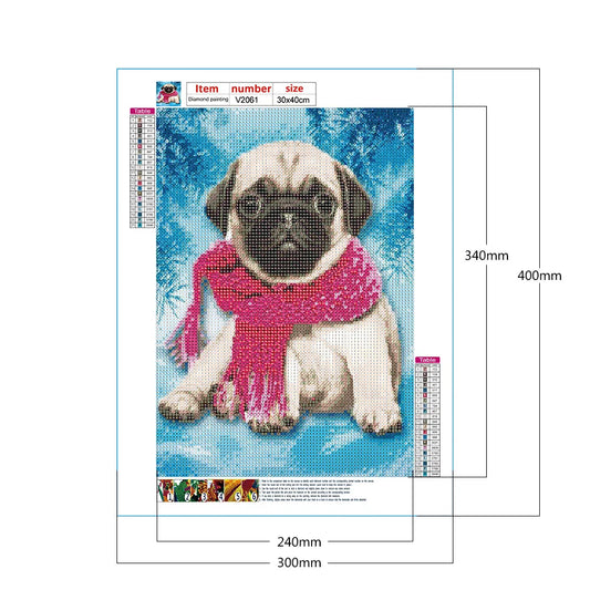 Scarf Dog Pug | Diamond Painting