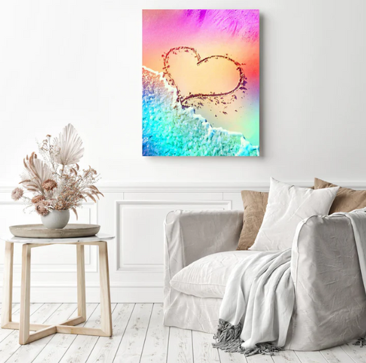 Beautiful Heart On The Beach | Diamond Painting
