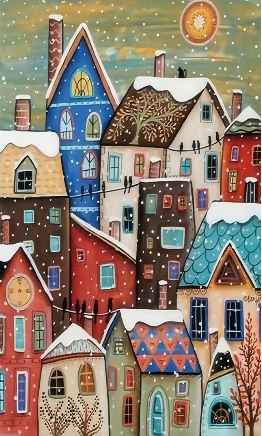 Snow Night Landscape | Diamond Painting