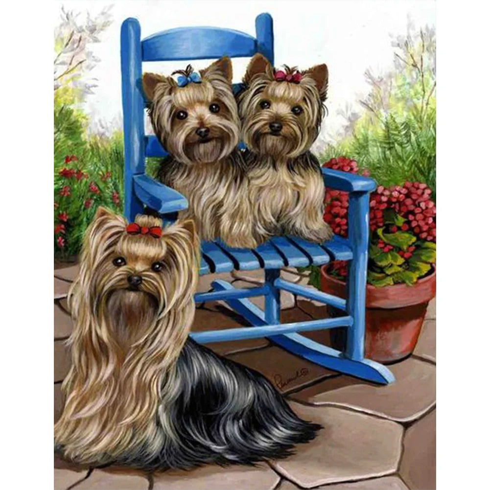 Chair Dog Yorkie | Cross Stitch Embroidery