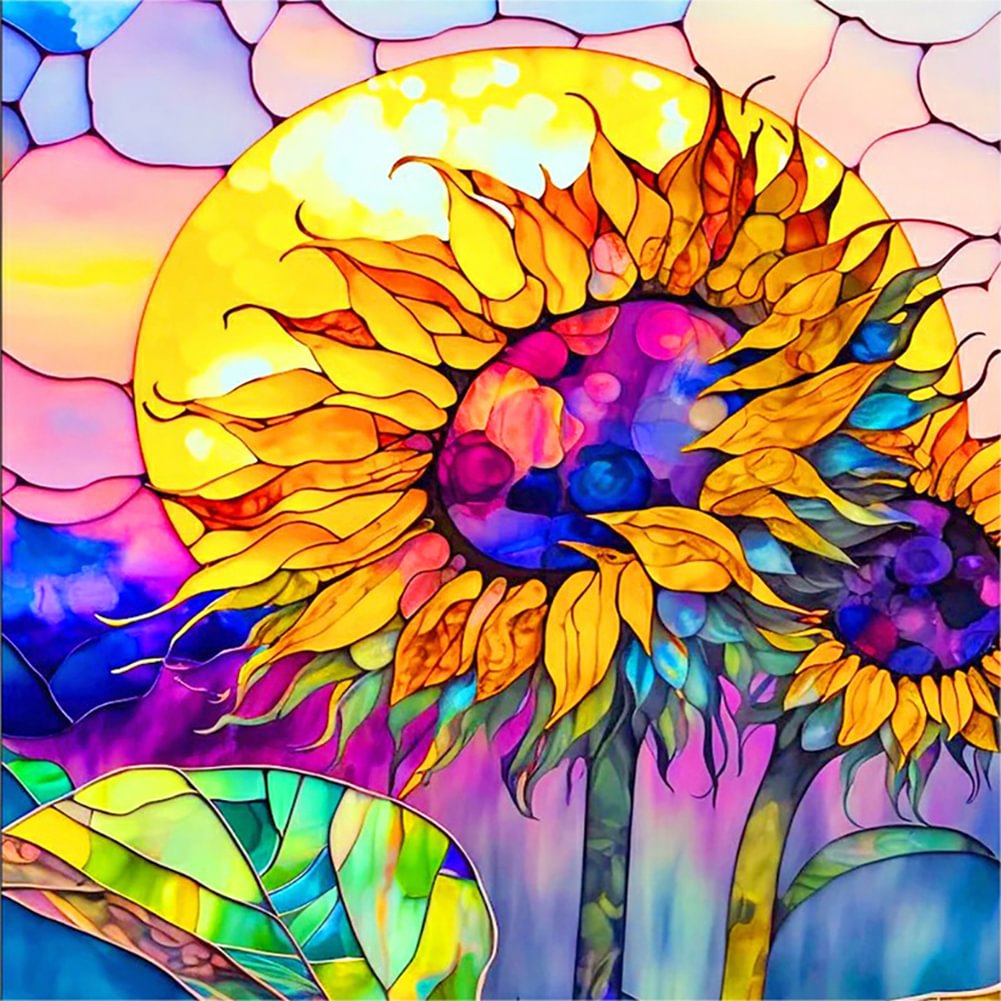 Glass Stained Flowers | Diamond Painting