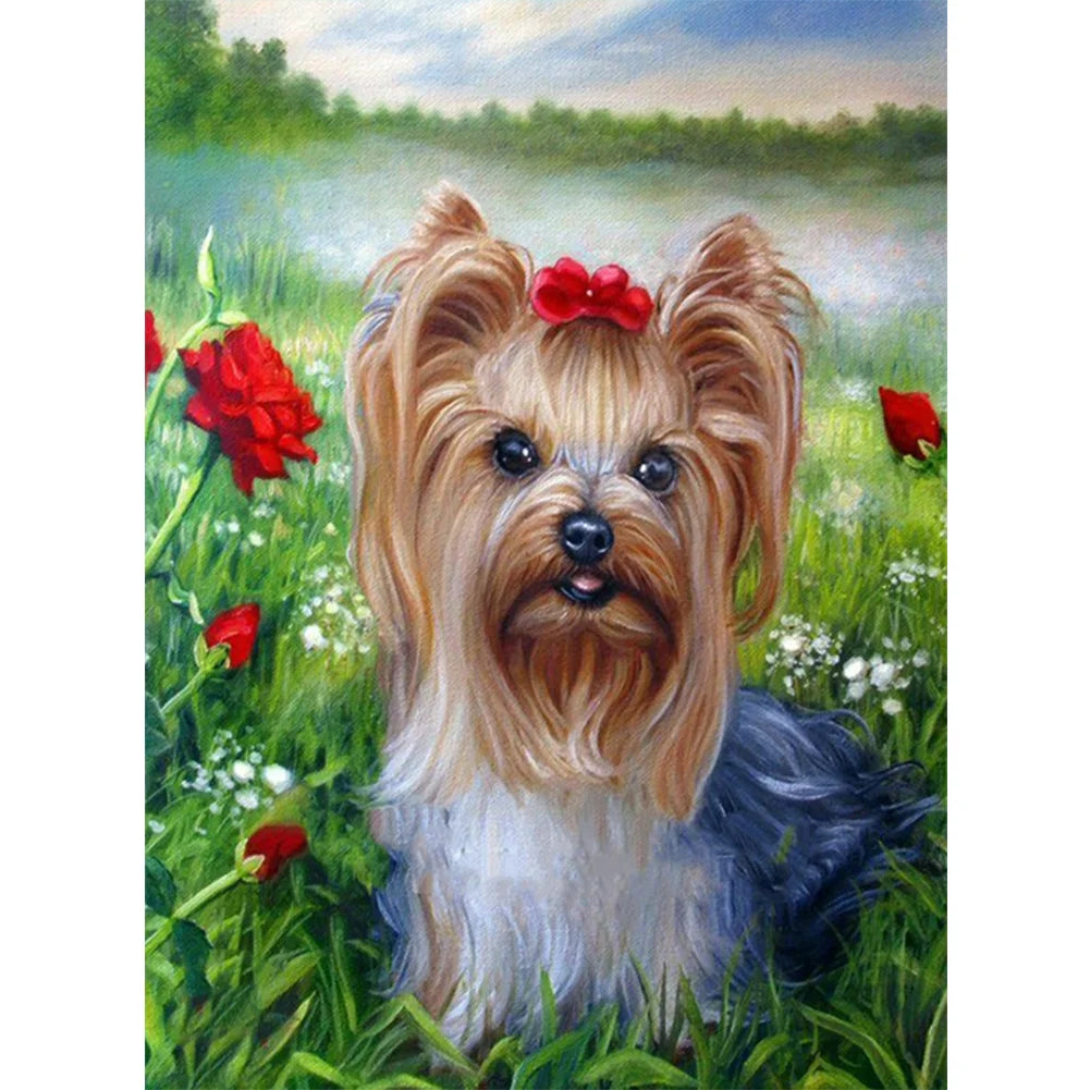 Cute Dog Yorkie | Cross Stitch Embroidery