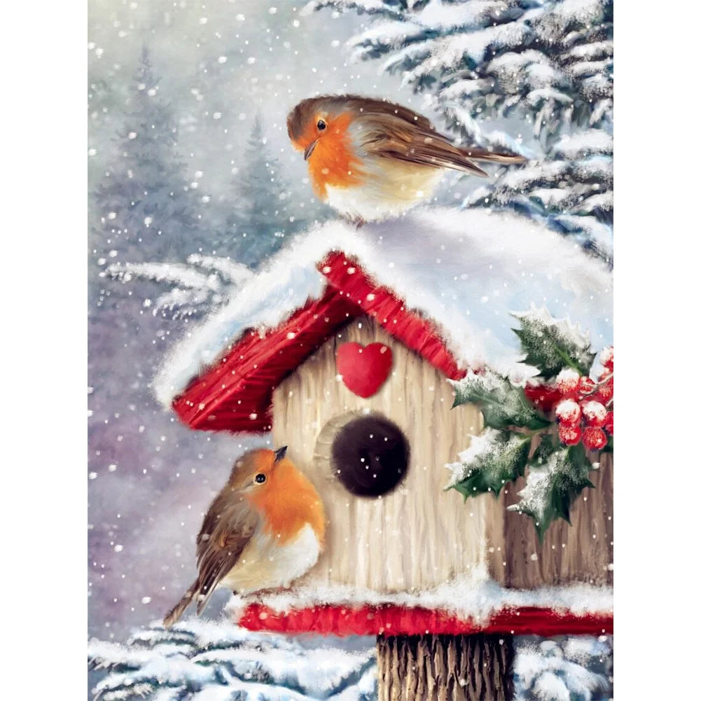 Christmas Robin Bird | Cross Stitch Embroidery