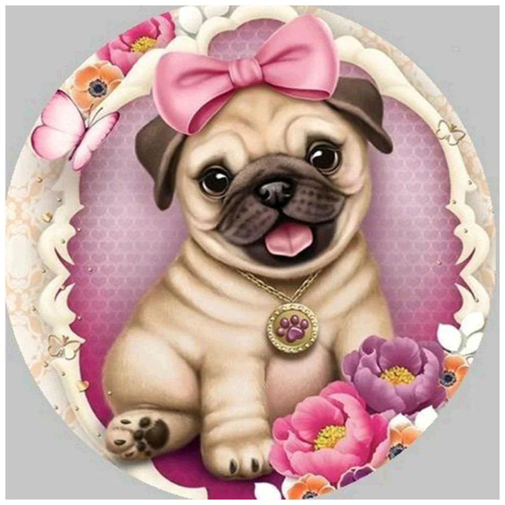 Pretty Dog Pug | Cross Stitch Embroidery