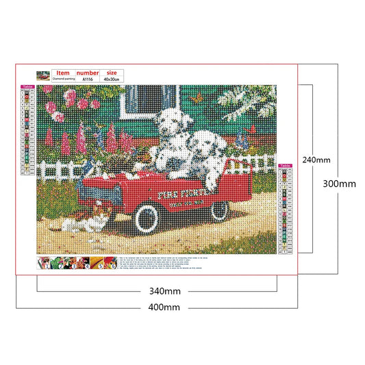 Driving Dog Great Dane | Diamond Painting