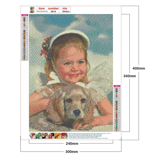 Girl And Dog Cavalier King Charles Spaniel | Diamond Painting