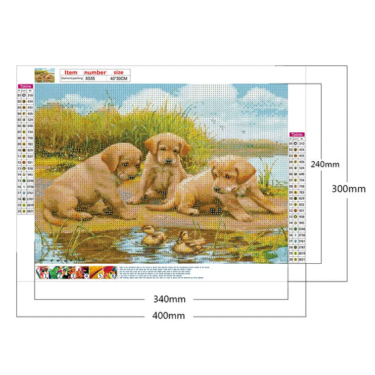 Yellow Labrador Dog By The River | Diamond Painting