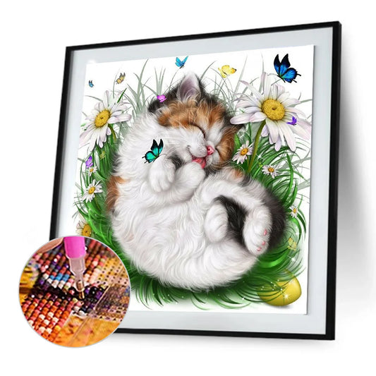 Cat with Butterfly | Diamond Painting