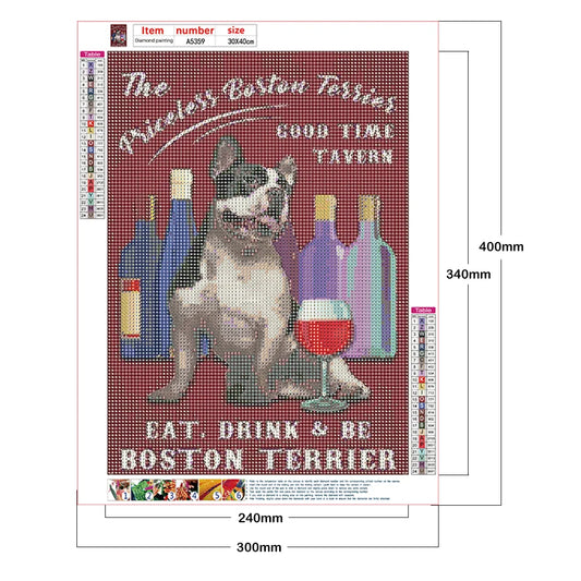 Wine Dog French Bulldog | Diamond Painting