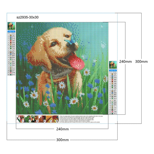 Golden Retriever Dog Playing | Diamond Painting