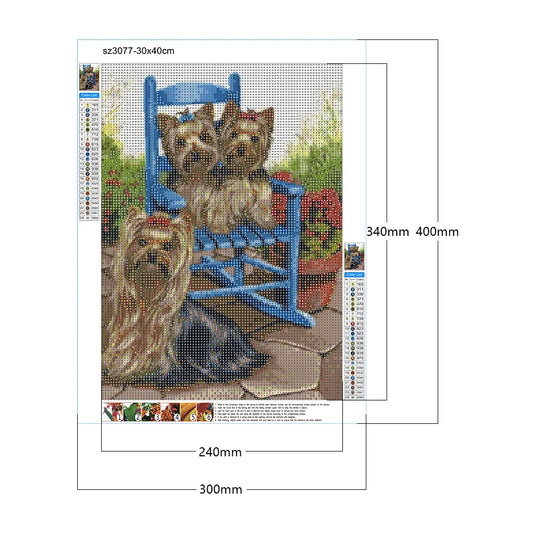 Chair Dog Yorkie | Diamond Painting