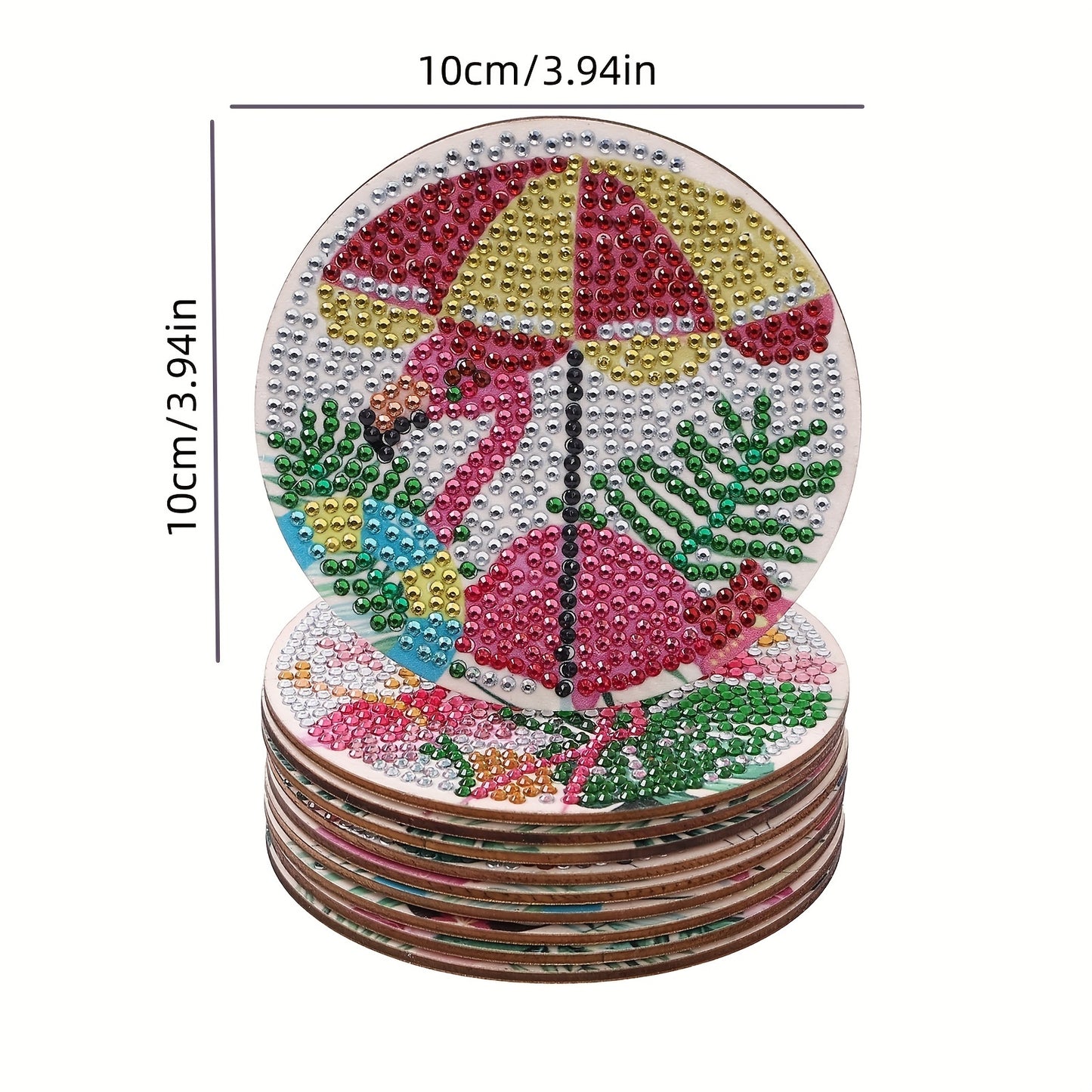 Diy 10pcs/set Diamond Painting Coasters with Holder
