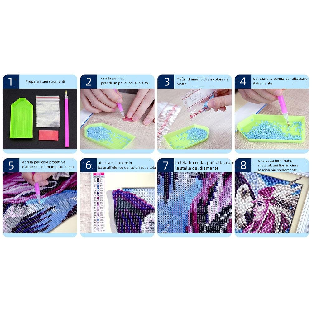 Diy 8pcs/set Diamond Painting Keychain