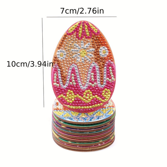 Diy 10pcs/set Easter Diamond Painting Coasters with Holder