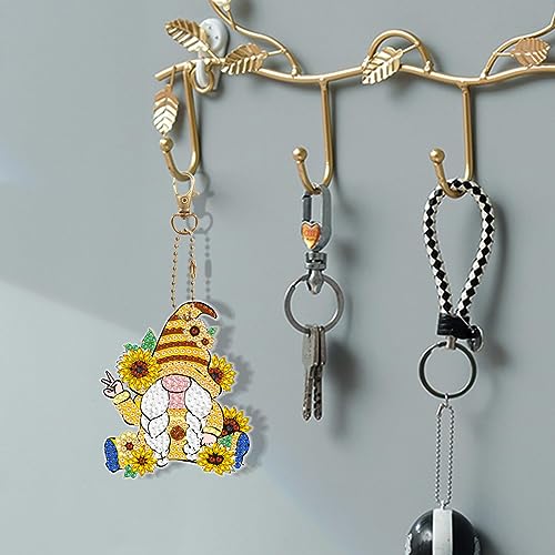 Diy 6pcs/set Flower Cow Butterfly Diamond Painting Keychain