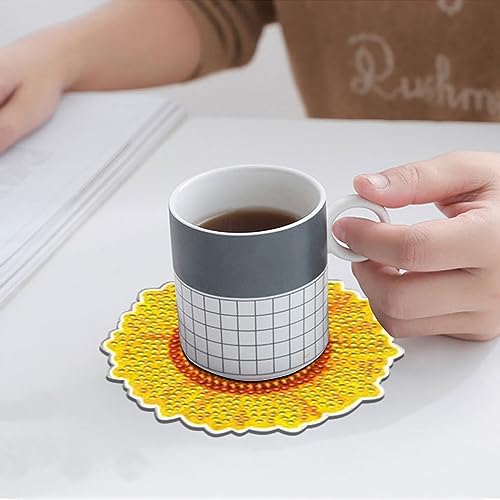 Diy 10pcs/set Butterfly Flower Diamond Painting Coasters with Holder