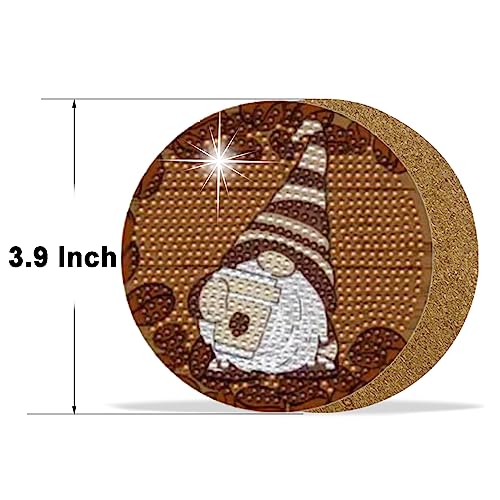 Diy 8pcs/set Gnome Diamond Painting Coasters with Holder