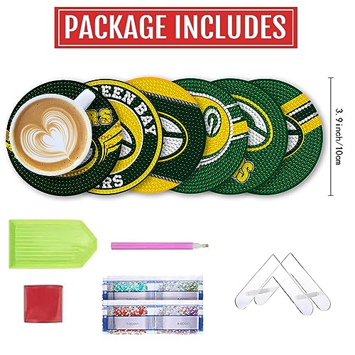 Diy 6pcs/set Diamond Painting Coasters with Holder