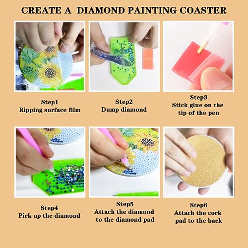 Diy 8pcs/set Butterfly Diamond Painting Coasters with Holder