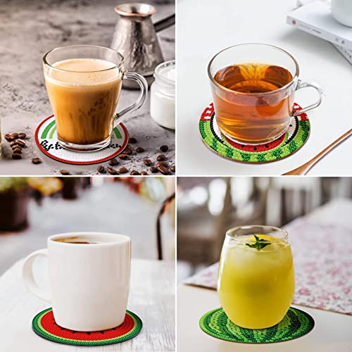Diy 8pcs/set Summer Watermelon Diamond Painting Coasters with Holder