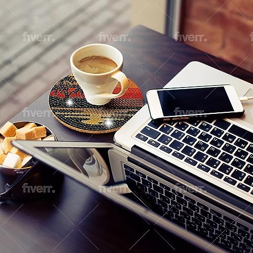 Diy 8pcs/set Sunset Diamond Painting Coasters with Holder