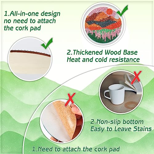 Diy 8pcs/set Diamond Painting Coasters with Holder