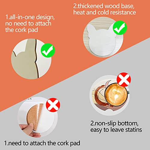 Diy 10pcs/set Dog Diamond Painting Coasters with Holder