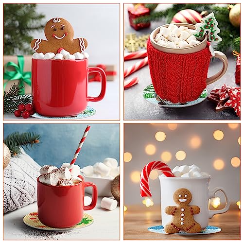 Diy 8pcs/set Gnome Christmas Diamond Painting Coasters with Holder