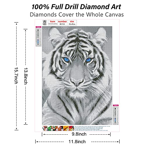 White Tiger Blue Eyes | Diamond Painting
