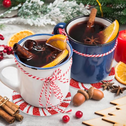 Diy 8pcs/set Christmas Diamond Painting Coasters with Holder