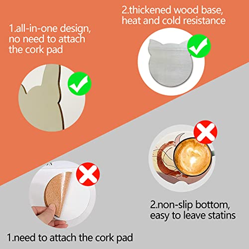 Diy 10pcs/set Animal Diamond Painting Coasters with Holder