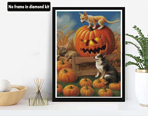 Dog Cat Halloween Pumpkin | Diamond Painting
