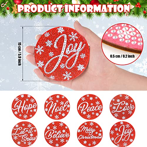 Diy 8pcs/set Christmas Diamond Painting Coasters with Holder
