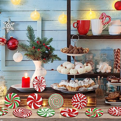 Diy 8pcs/set Christmas Diamond Painting Coasters with Holder