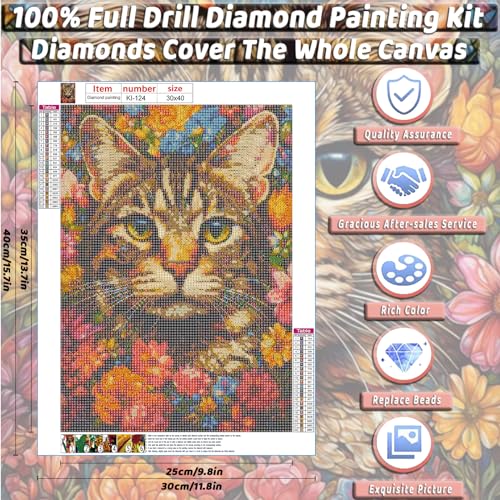 Cat And Flower | Diamond Painting