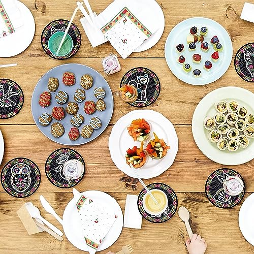 Diy 8pcs/set Diamond Painting Coasters with Holder