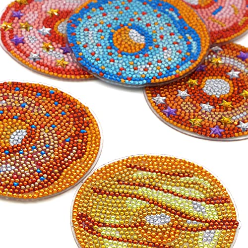 Diy 8pcs/set Mandala Diamond Painting Coasters with Holder