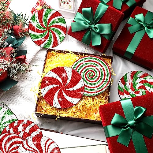 Diy 8pcs/set Christmas Diamond Painting Coasters with Holder