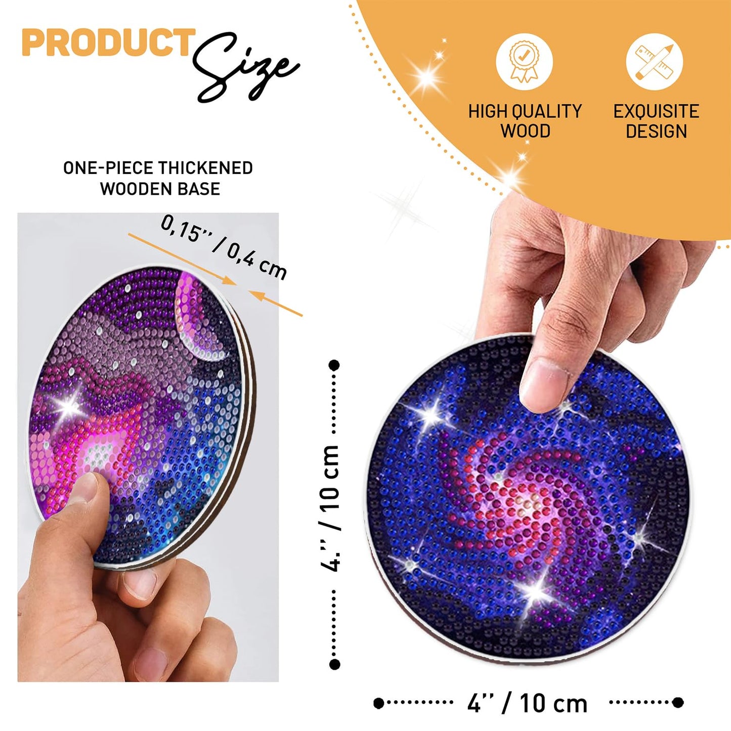 Diy 8pcs/set Diamond Painting Coasters with Holder