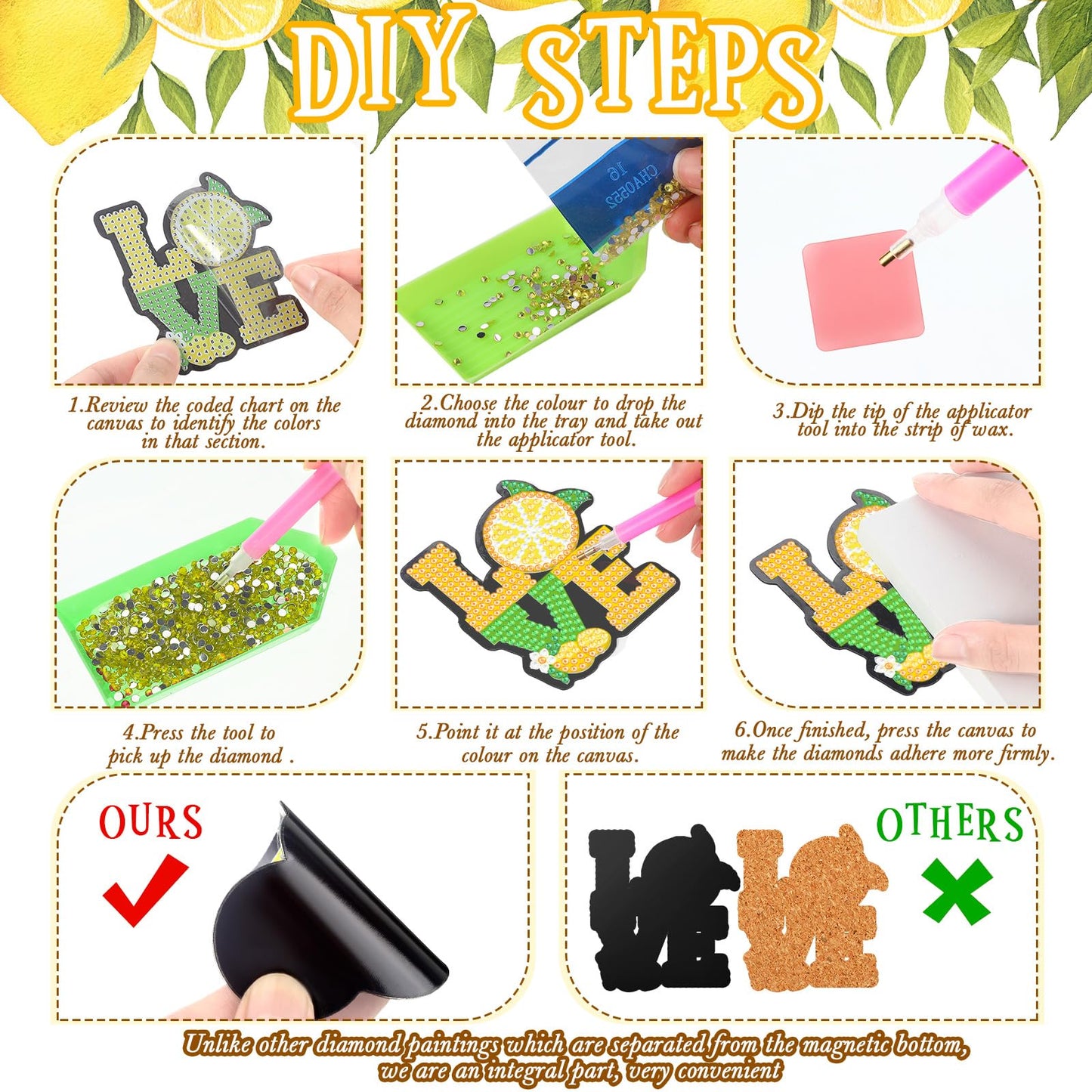 A Set Of Diy Diamond Painting Refrigerator Magnets