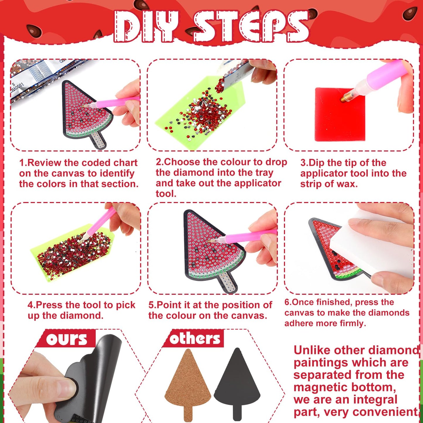 A Set Of Diy Diamond Painting Refrigerator Magnets