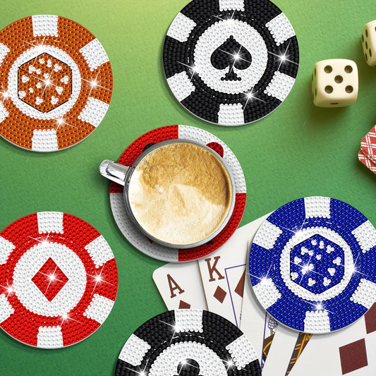 Diy 8pcs/set Diamond Painting Coasters with Holder