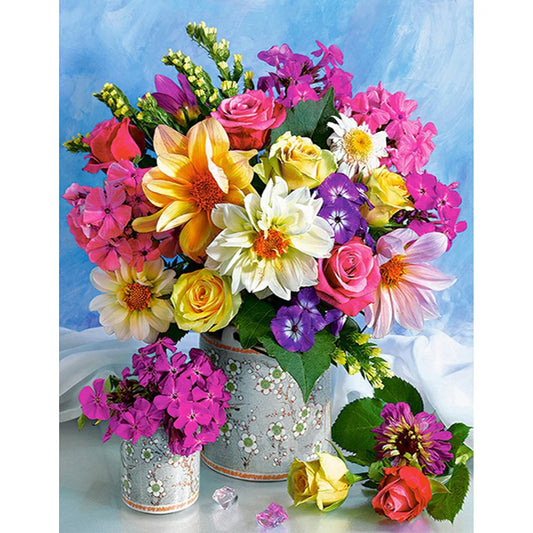 Flowers In The Basket | Diamond Painting