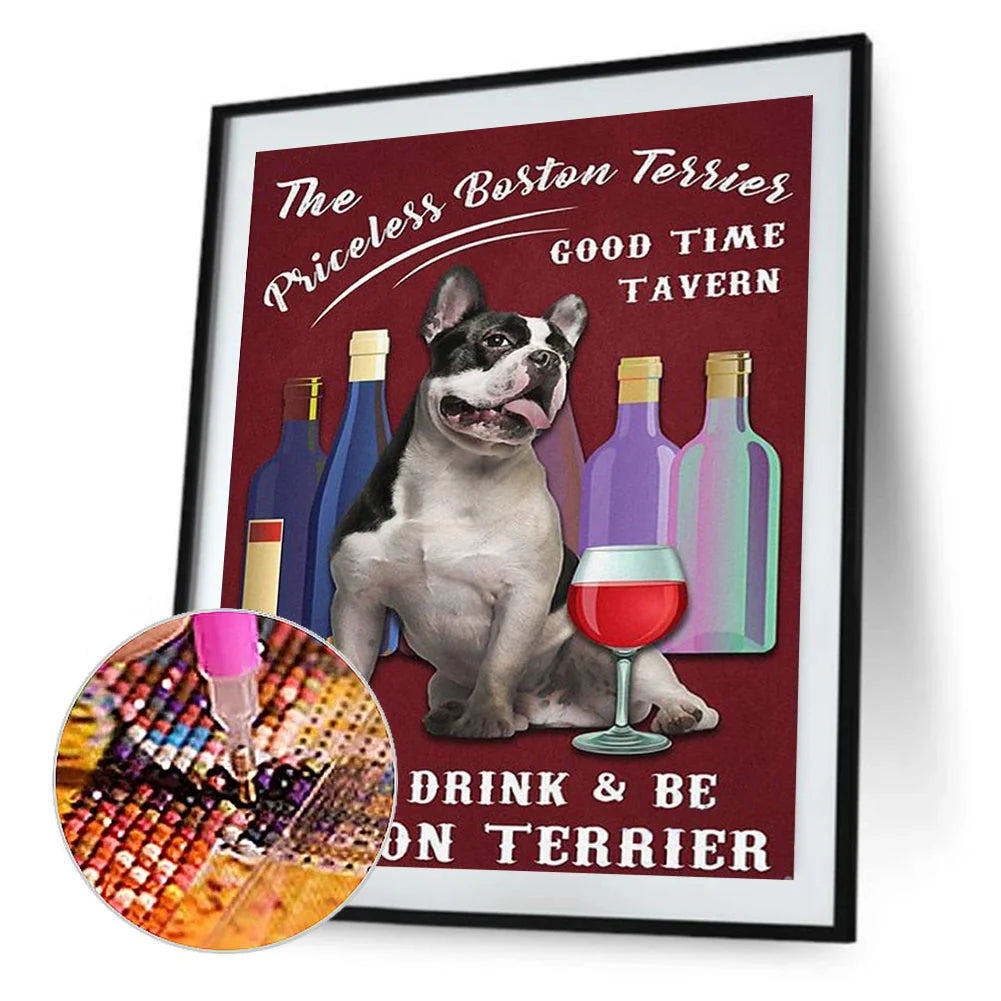 Wine Dog French Bulldog | Diamond Painting