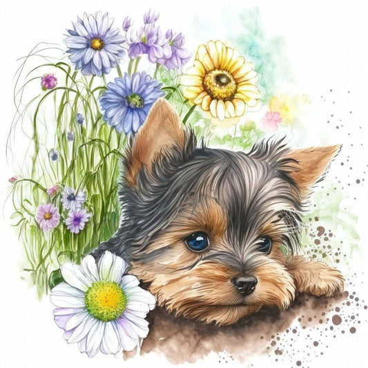 Dog Yorkie | Cross Stitch Embroidery