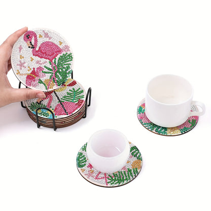 Diy 10pcs/set  Diamond Painting Coasters with Holder