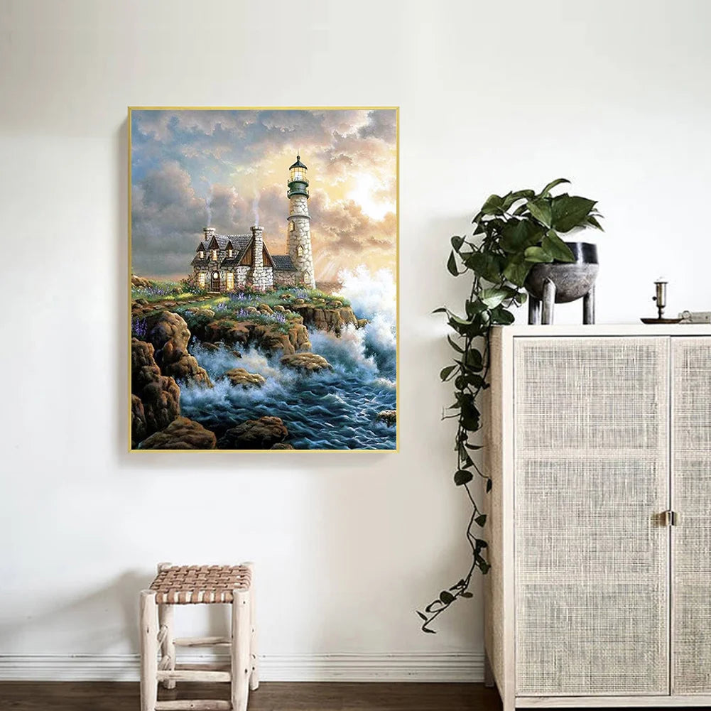 Lighthouse Of Crashing Waves | Diamond Painting