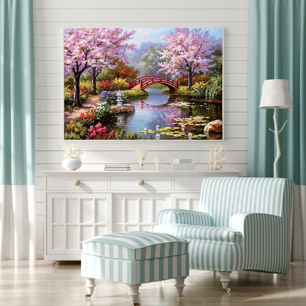 Bridge And Flower | Diamond Painting