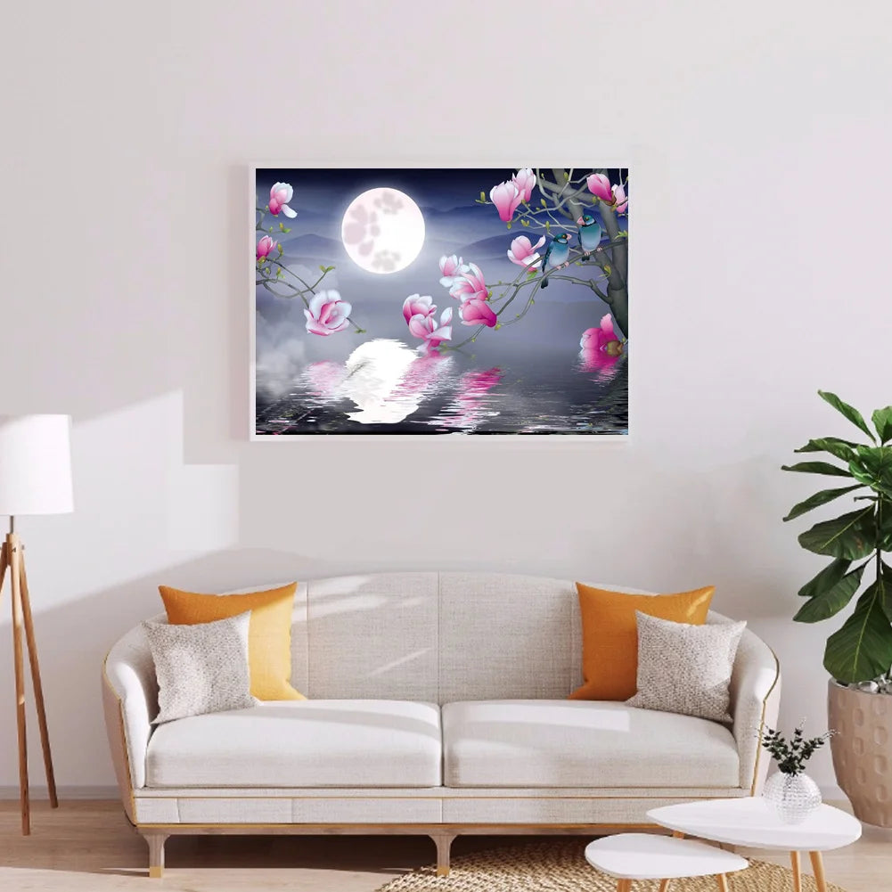 Flowers In The Moonlight | Diamond Painting